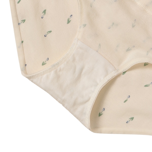 モールドカップ付きクロスオープンブラ＆ローライズショーツセット（花柄）