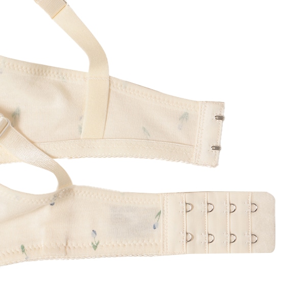 モールドカップ付きクロスオープンブラ＆ローライズショーツセット（花柄）