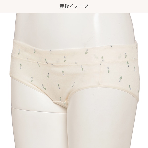 モールドカップ付きクロスオープンブラ＆ローライズショーツセット（花柄）