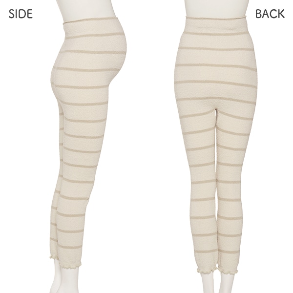 マシュマロはらまき付き8分丈レギンス（ブラック・ライトベージュ）