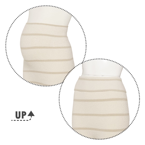 マシュマロはらまき付き8分丈レギンス（ブラック・ライトベージュ）