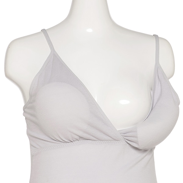 DRYWRAP）綿100％取り外し可能カップ付きクロスオープンキャミソール（無地）