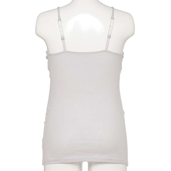 DRYWRAP）綿100％取り外し可能カップ付きクロスオープンキャミソール（無地）