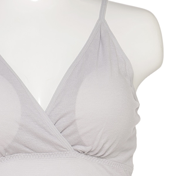 DRYWRAP）綿100％取り外し可能カップ付きクロスオープンキャミソール（無地）