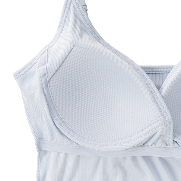 DRYWRAP）モールドカップ付きクロスオープンキャミソール（リブ無地）