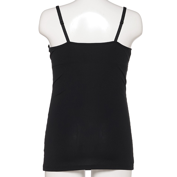 DRYWRAP）モールドカップ付きVネックキャミソール（リブ無地）