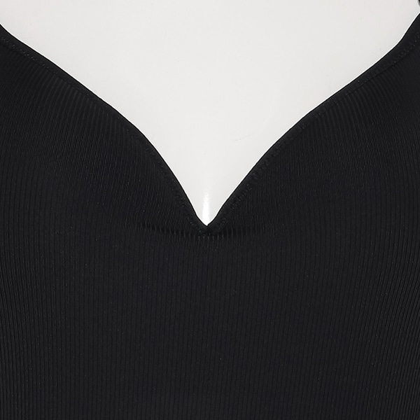 DRYWRAP）モールドカップ付きVネックキャミソール（リブ無地）