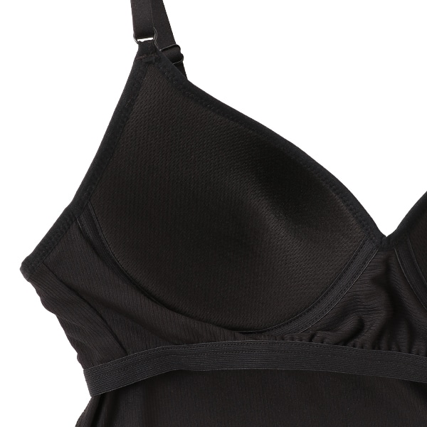 DRYWRAP）モールドカップ付きVネックキャミソール（リブ無地）