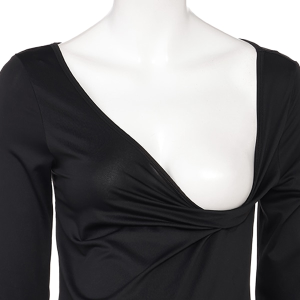 サムホール付きマタニティ長袖Tシャツ（ブラック）