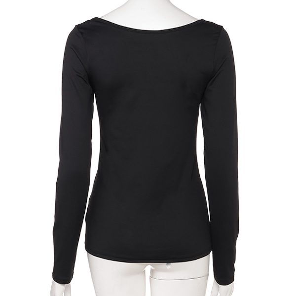 サムホール付きマタニティ長袖Tシャツ（ブラック）