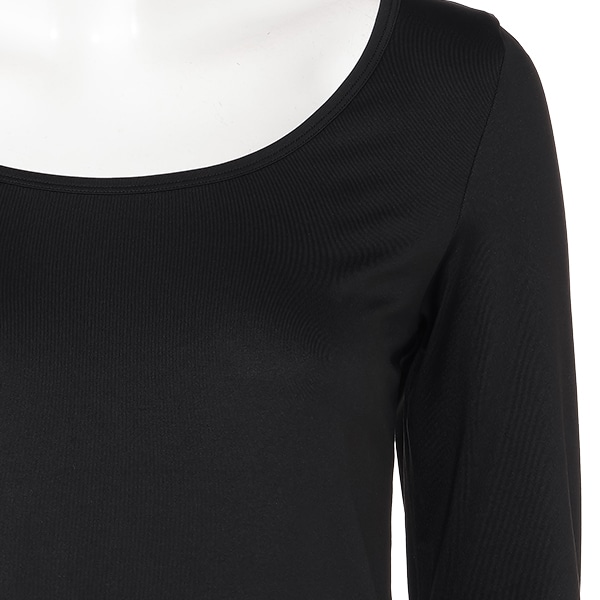 サムホール付きマタニティ長袖Tシャツ（ブラック）