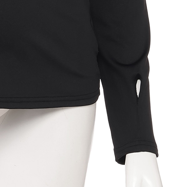 サムホール付きマタニティ長袖Tシャツ（ブラック）