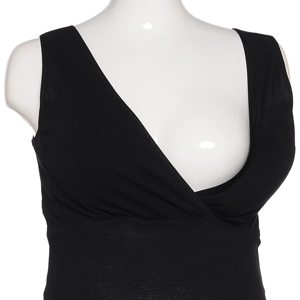 DRYWRAP）綿100%取り外し可能カップ付きクロスオープンタンクトップ（ブラック）