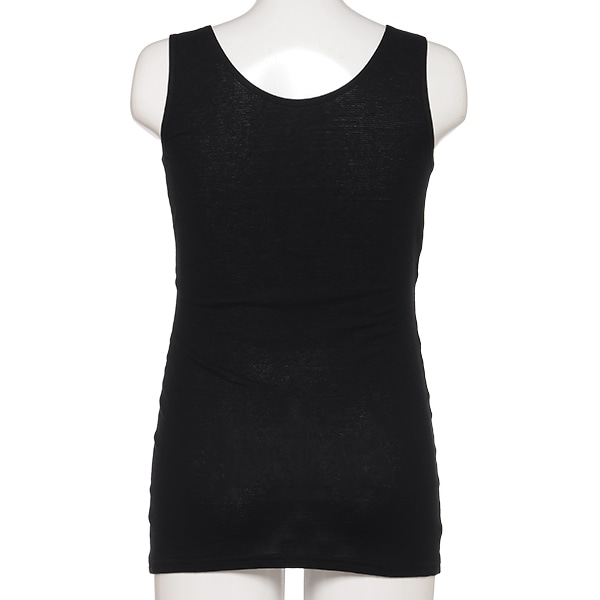 DRYWRAP）綿100%取り外し可能カップ付きクロスオープンタンクトップ（ブラック）