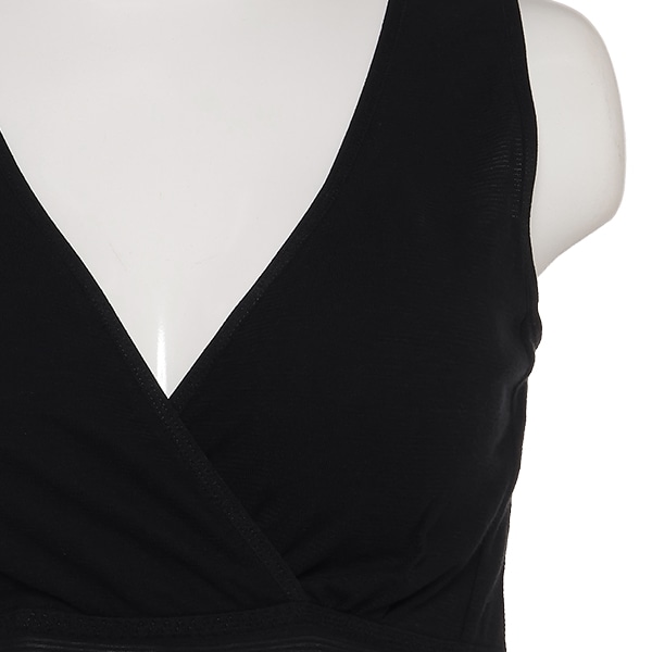 DRYWRAP）綿100%取り外し可能カップ付きクロスオープンタンクトップ（ブラック）