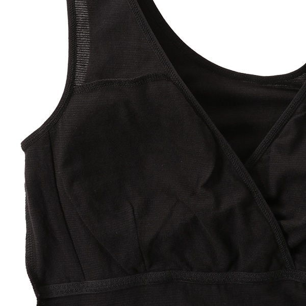 DRYWRAP）綿100%取り外し可能カップ付きクロスオープンタンクトップ（ブラック）