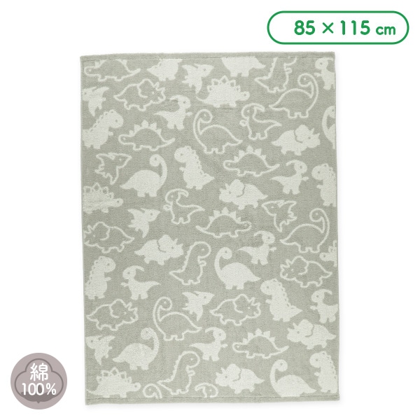 ジャガード甘撚りタオルケット（恐竜）