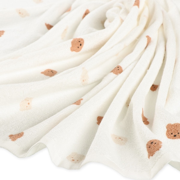 甘撚りタオルケット（くまフェイス）