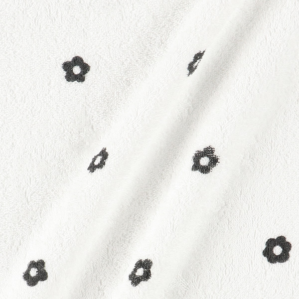 甘撚りタオルケット（モノトーン花柄）