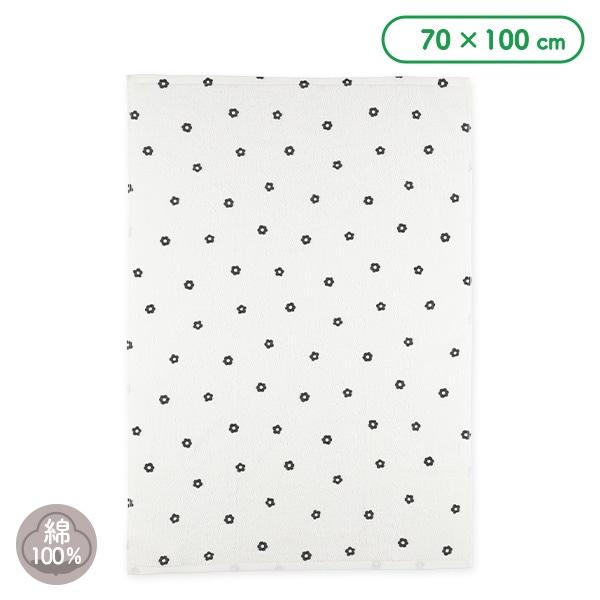 甘撚りタオルケット（モノトーン花柄）