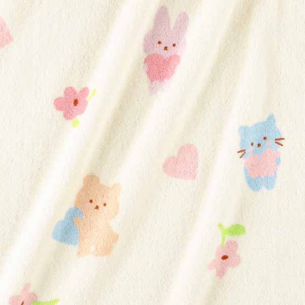 無撚糸タオルケット（うさぎ・ねこ）