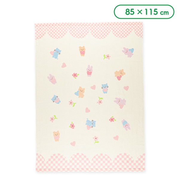 無撚糸タオルケット（うさぎ・ねこ）