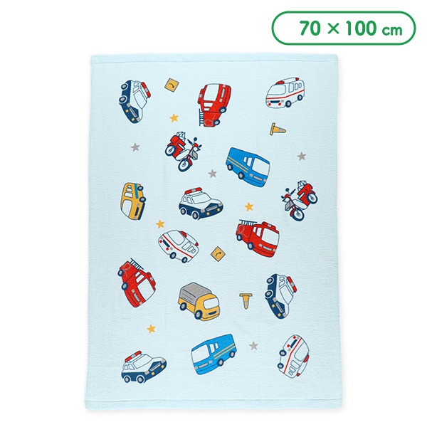 無撚糸タオルケット（はたらくくるま）