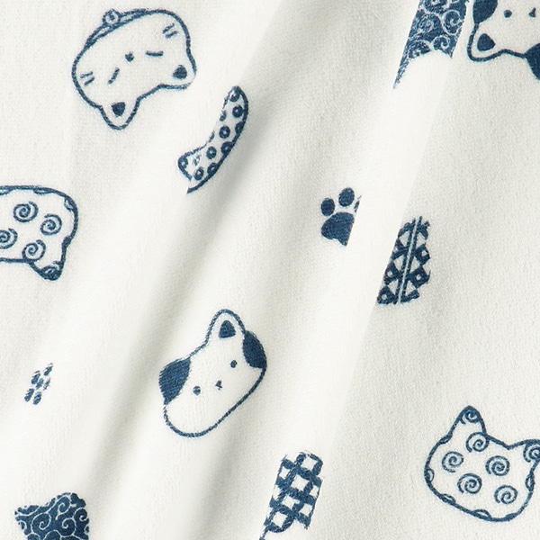 無撚糸タオルケット（和柄・ねこ）