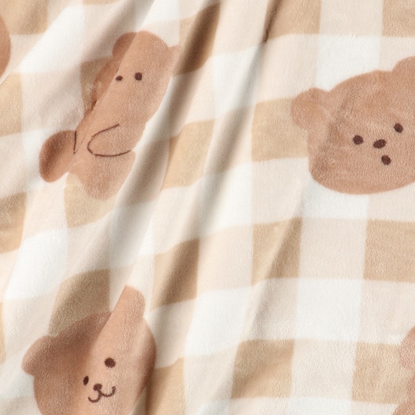 かるふわブランケット（ギンガムくま）