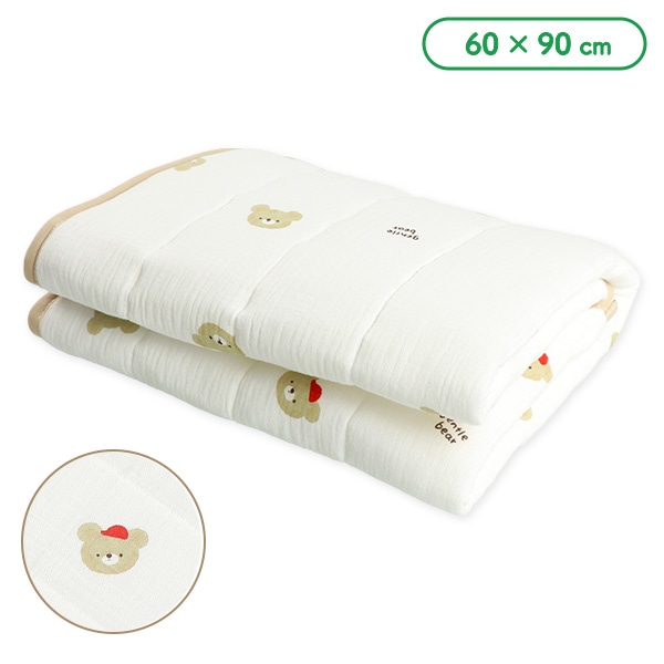 ミニサイズふわもち通期敷きパッド（くま）