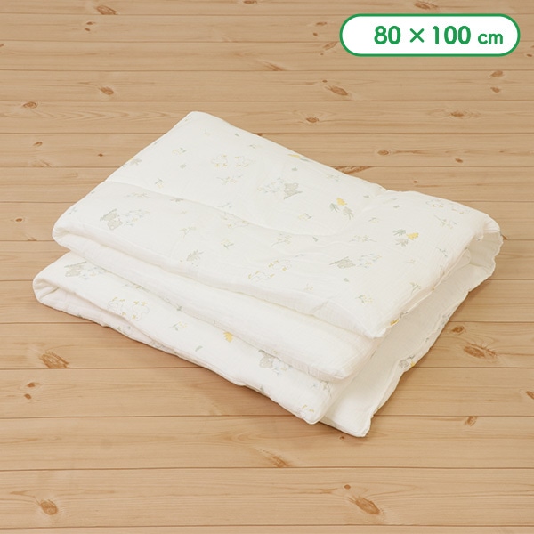 ミニサイズふわもち掛けふとん（アヒルくま）（軽量・厚手）
