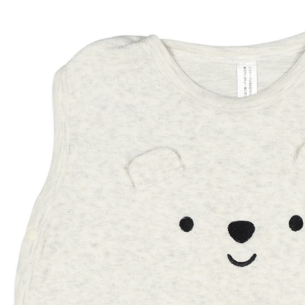 ふんわりやわらかパイル丸型スリーパー（くまフェイス）