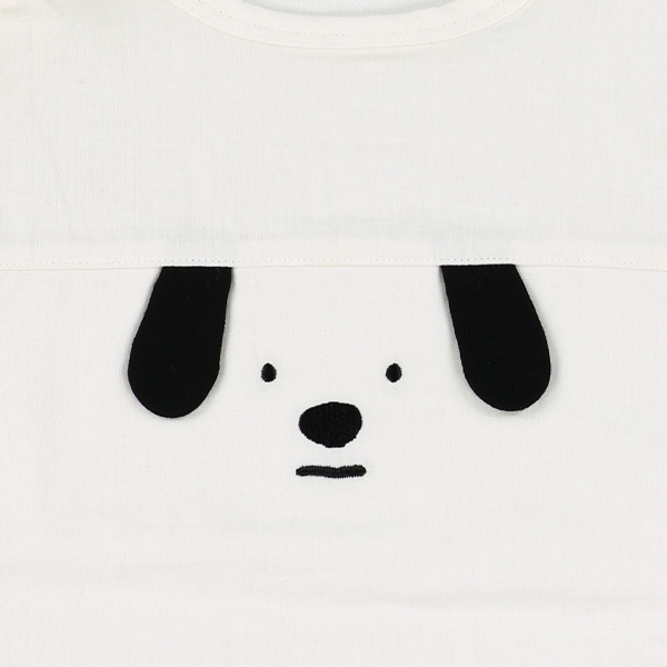 ガーゼ丸型スリーパー（いぬフェイス）