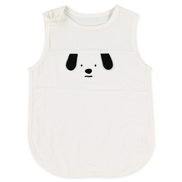 ガーゼ丸型スリーパー（いぬフェイス）