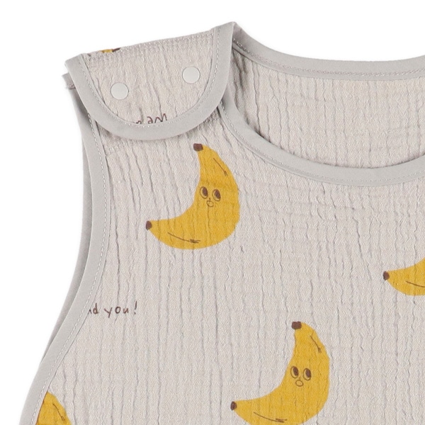 ガーゼ丸型スリーパーS（バナナ）