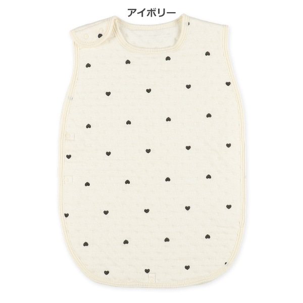 通期乳児スリーパー（ハートプリント）