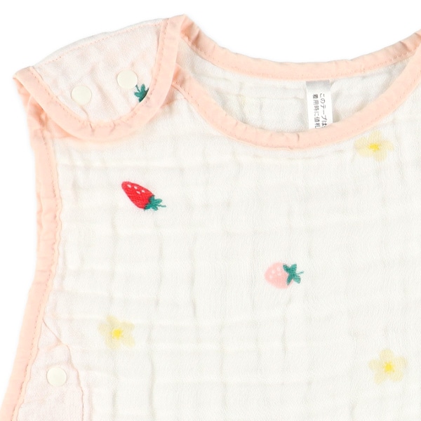 6重ガーゼ通期丸型ミニスリーパー（いちご）