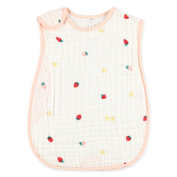 6重ガーゼ通期丸型ミニスリーパー（いちご）