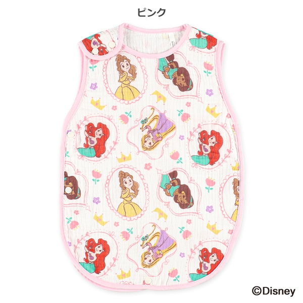 通期ミニガーゼ丸型スリーパー（ディズニープリンセス）