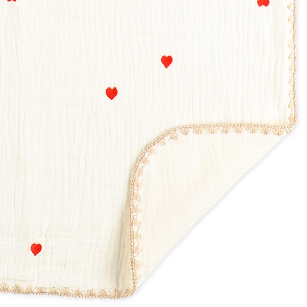 ガーゼケット（ハート刺繍）