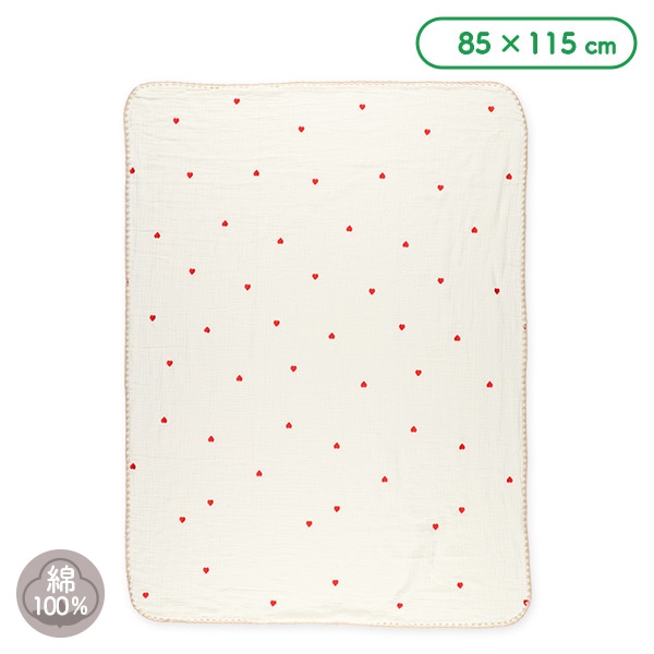 ガーゼケット（ハート刺繍）