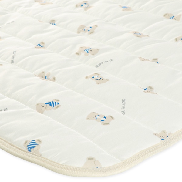 ミニサイズもっちり冷感敷きパッド（マリン・くま）