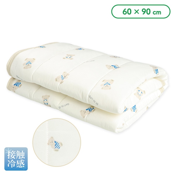 ミニサイズもっちり冷感敷きパッド（マリン・くま）