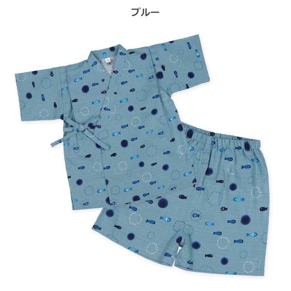 甚平（水玉・魚）