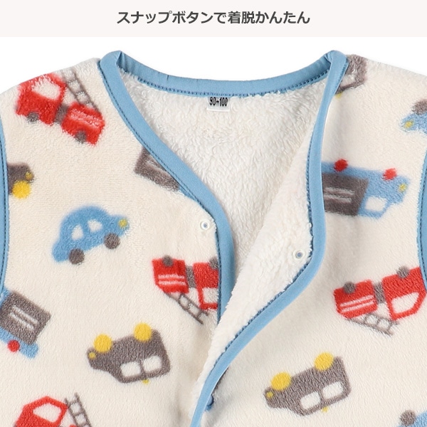 マイクロフリース裏ボアロングポンチョ（くるま）