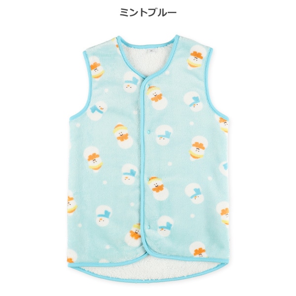 マイクロフリース裏ボアロングポンチョ（雪だるま）