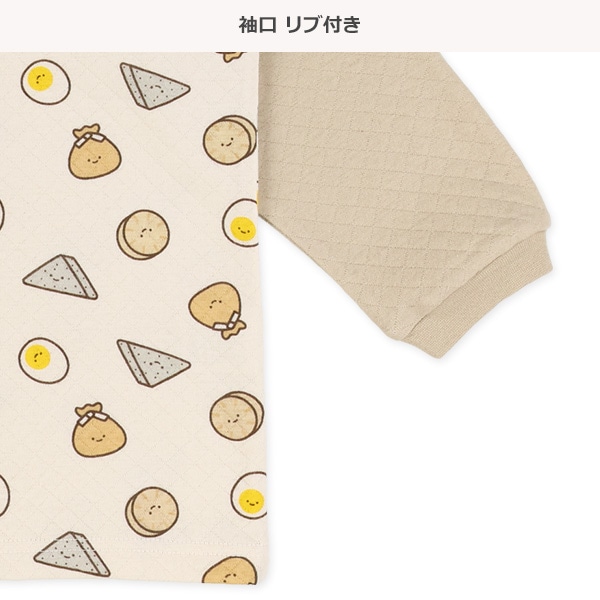 ソフトキルト腹巻付きラグラン長袖パジャマ（おでん）