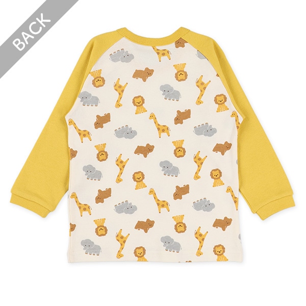 腹巻付き裏微起毛ラグラン長袖パジャマ（ライオン）