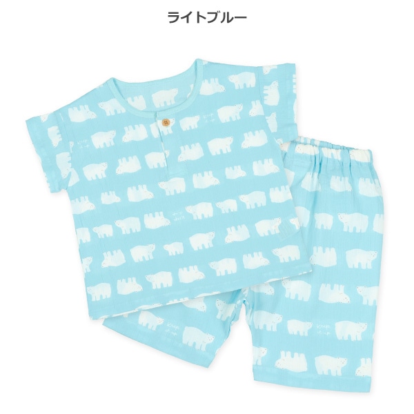 前半開き半袖パジャマ（しろくま）