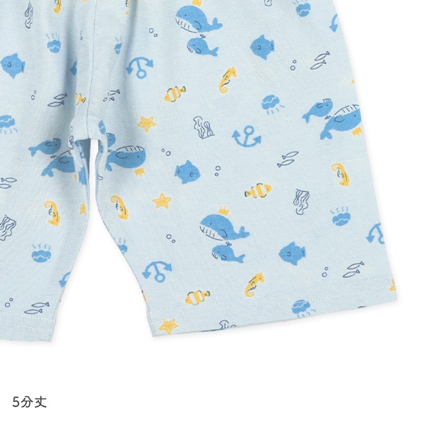 2枚組腹巻付きスペアパンツ（くじら）